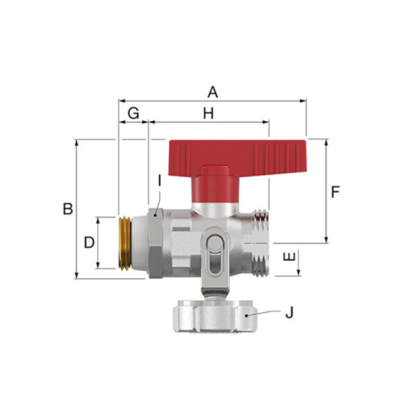 Flamco KFE-Kugelhahn 1/2" - Matt-Vernickelt mit Schlauchverschraubung | F10638