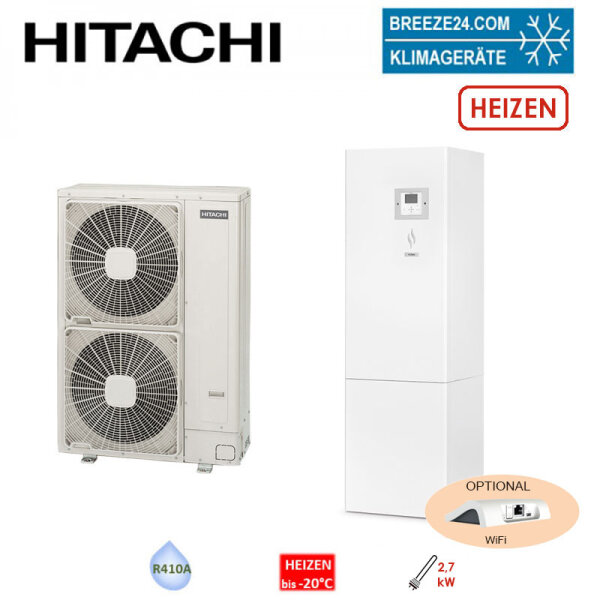 Hitachi Yutaki S80 Combi 11 kW RAS-4WHVNPE + RWH-4.0VNFE + DHWS200S‐2.7H2E Wärmepumpe Speicher 200 L
