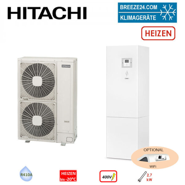 Hitachi Yutaki S80 Combi 11 kW RAS-4WHNPE + RWH-4.0NFE+DHWS200S‐2.7H2E Wärmepumpe Speicher 200L 400V