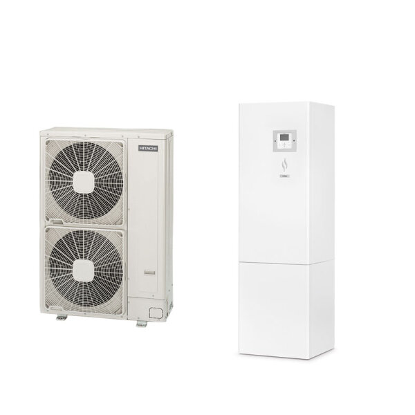 Hitachi Yutaki S80 Combi 11 kW RAS-4WHNPE + RWH-4.0NFE+DHWS200S‐2.7H2E Wärmepumpe Speicher 200L 400V