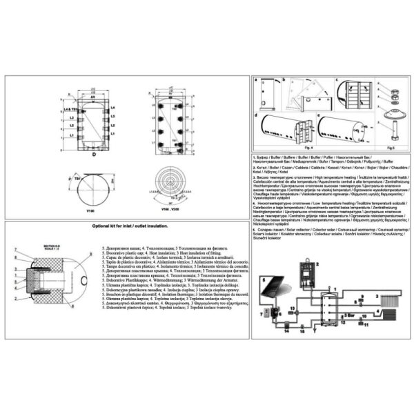 TESY EV 160 60 ACF PS Pufferspeicher emailliert für Klimaanlagen 160 Liter ohne Wärmetauscher
