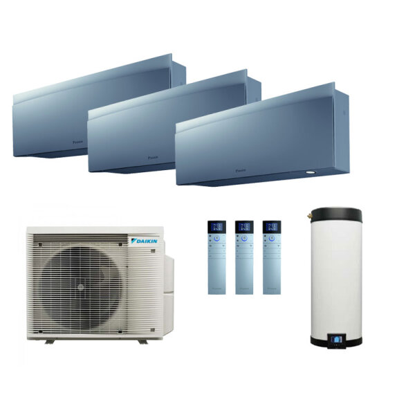 Daikin 4MWXM52A9 Multi+ Set 3 x Emura Wandgeräte WiFi FTXJ20AS  + Warmwassertank 90L EKHWET90BV3