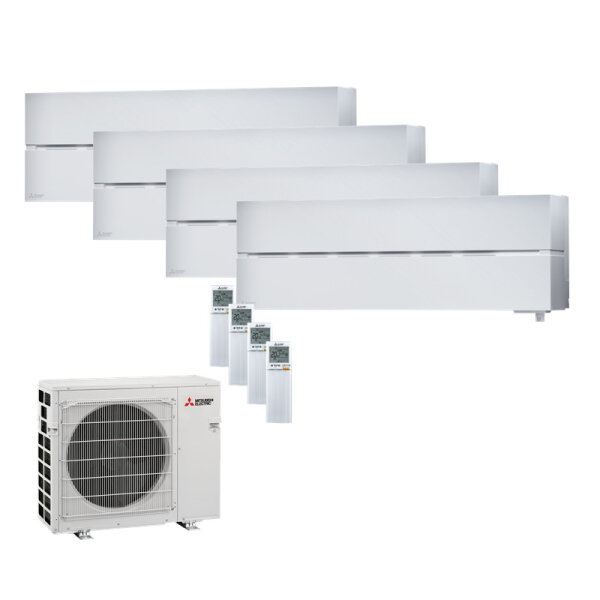 Mitsubishi Electric Set 4 Wandgeräte Diamnond WiFi 2 x MSZ-LN18VG2W + 2 x MSZ-LN25VG2W + MXZ-4F83VF2