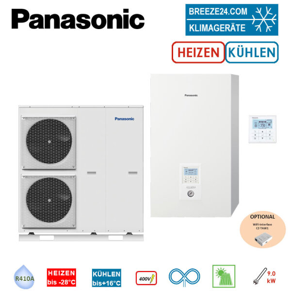 Panasonic Set Aquarea T-CAP Generation H WH-UQ12HE8 + WH-SQC12H9E8 Hydromodul 12 kW | Heizstab 9 kW