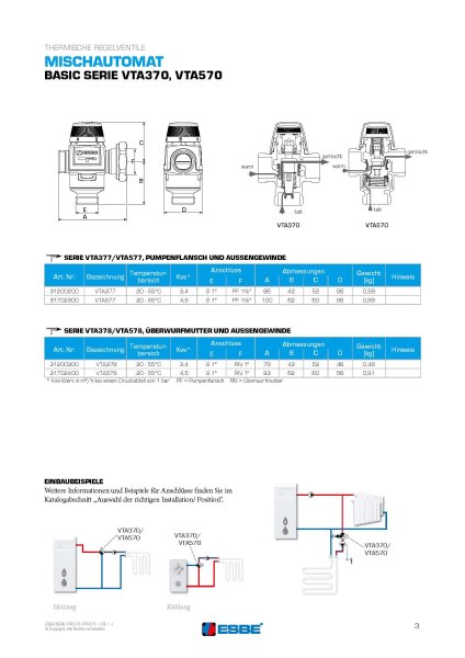 ESBE Mischautomat REZESCA0101 G1" - VTA572 - 10 - 30 Grad - DN20 - Kvs 4.5