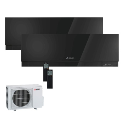 Mitsubishi Electric Set 2 Wandgeräte Premium 2,5 kW 2 x MSZ-EF25VGKB + MXZ-2F42VF5 | WiFi | R32