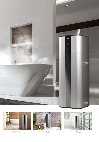 LG Brauchwasser-Wärmepumpe THERMA V WH20S.F5 mit 200 Liter Wassertank mit Edelstahl-Gehäuse