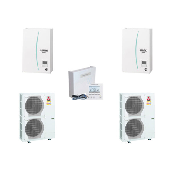 Mitsubishi Electric Wärmepumpen Kaskaden Set MZ 2.140 R 28 kW PUZ-HWM140YHA + ERPX-YM9D+PAC-IF071B-E