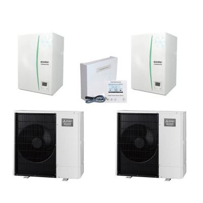 Mitsubishi Electric Wärmepumpen Kaskaden Set MP 2.85 R 17 kW PUZ-WM85YAA + ERPX-YM9D + PAC-IF071B-E