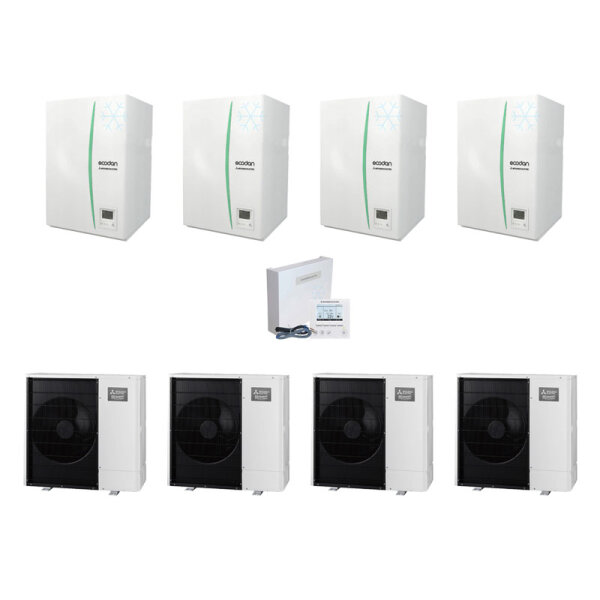 Mitsubishi Electric Wärmepumpen Kaskaden Set MP 4.85 R 34 kW PUZ-WM85YAA + ERPX-YM9D + PAC-IF071B-E