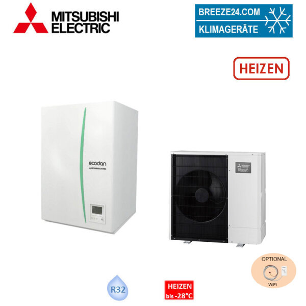 Mitsubishi Electric Set Zubadan PUD-SHWM80YAA + ERSD-VM2D 8,0 kW Wärmepumpe + Hydromodul R32