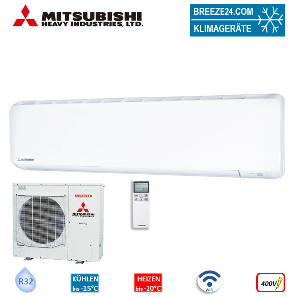 Mitsubishi Heavy Set SRK100ZR-WF + FDC100VSA-W Wandgerät 10,0 kW WiFi Raumgröße 100-110 m² R32 400V