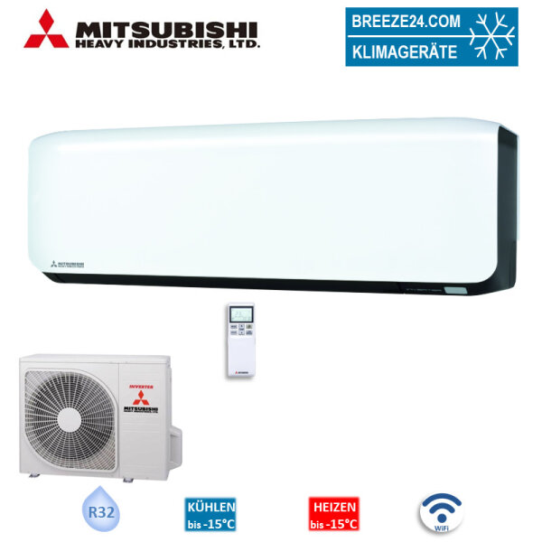 Mitsubishi Heavy Set SRK35ZS-WFB + SRC35ZS-W2 Wandgerät Schwarz/Weiss 3,5 kW WiFi Raumgröße 35-40 m²