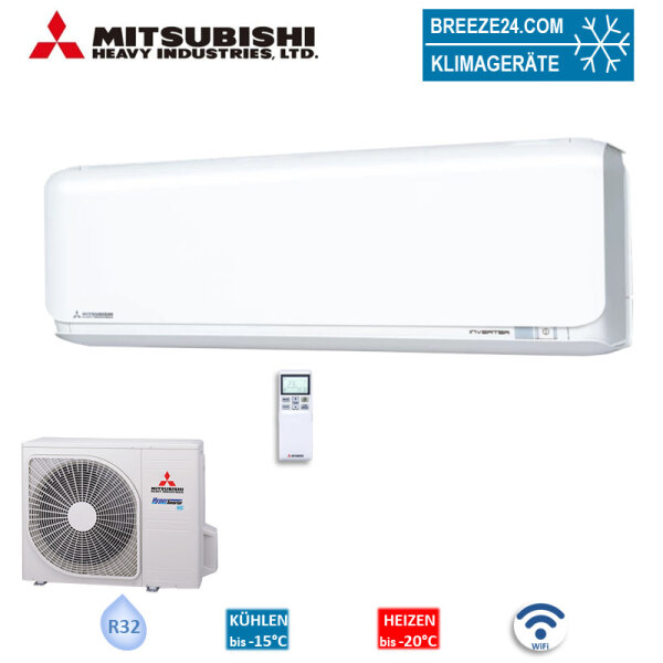 Mitsubishi Heavy Set SRK20ZSX-WF + SRC20ZSX-W Wandgerät 2,0 kW WiFi Raumgröße 20 -25 m² | R32