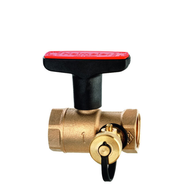 Heimeier Heizungskugelhahn GLOBOHME15 Globo H 1/2"-IG, mit Entleerung, Rotguss