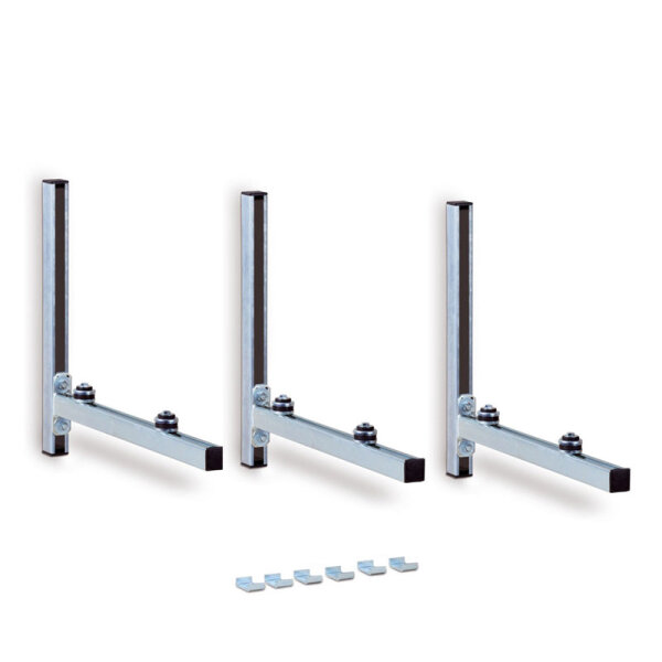 Müpro 3er MPC-Konsolenset mit Schalldämmung, Länge: 800 mm Belastung bis zu 120 kg