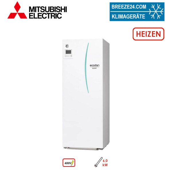 Mitsubishi Electric EHPT20X-VM6D Speichermodul nur Heizen 200 Liter mit Heizstab 6,0 kW | 400 Volt