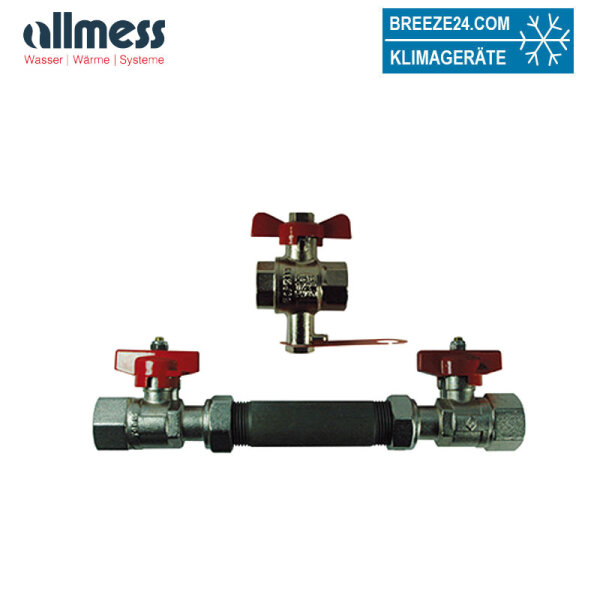 Allmess AEBS230 Einbausatz DN 20 f.Direktmessung m.Absperrung z.Verschrauben G 1"x130mm-D