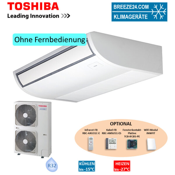 Toshiba Set Deckenunterbaugerät RAV-HM1101CTP-E + RAV-GP1101AT-E 10,0 kW Raumgröße 100 - 110 m² R32