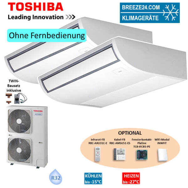 Toshiba Set 2 x RAV-HM561CTP-E + RAV-GP1101AT-E Deckenunterbaugeräte 5,0 kW -  R32 Klimaanlage
