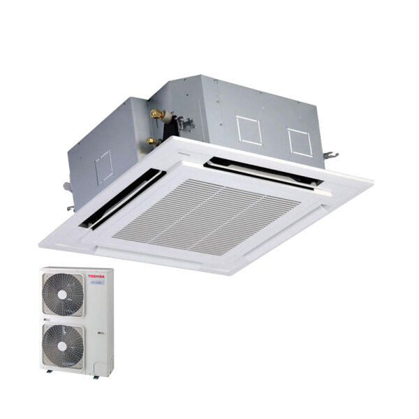 Toshiba Set RAV-GM1101UT-E + Blende RBC-U41PGW-E + RAV-GP1101AT-E 4-Wege-Deckenkassette 10,0 kW  R32