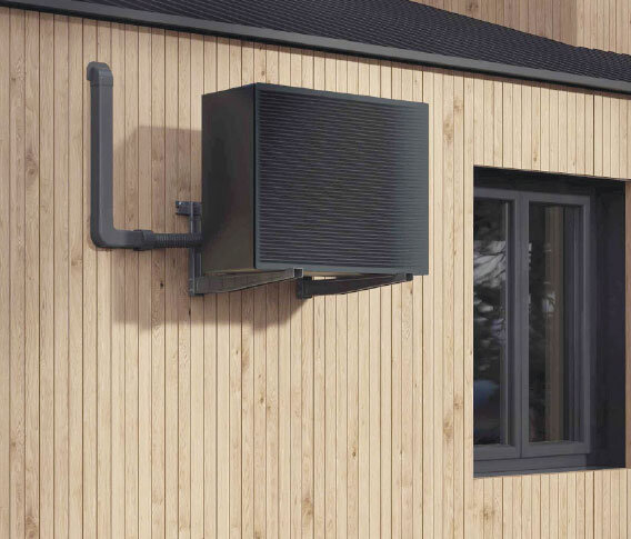 Wandkonsole in schwarz Länge 550 mm | bis 140 kg für Klimaanlagen und Wärmepumpen Außengeräte WK10