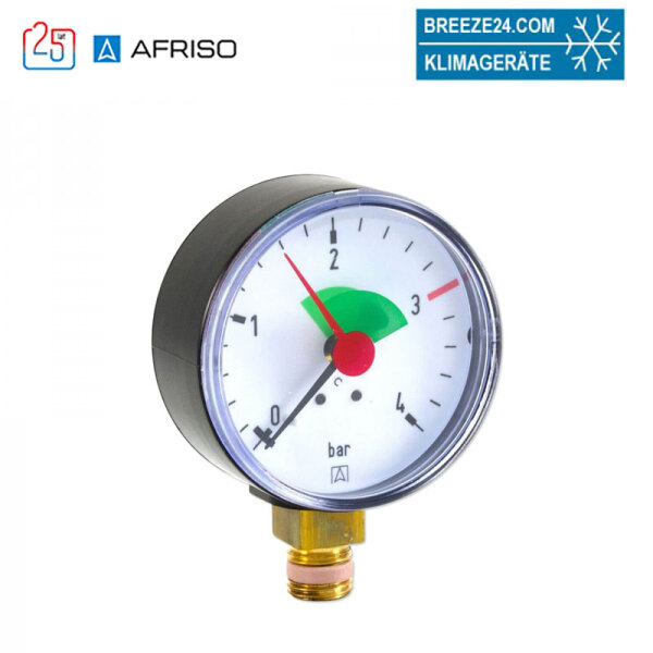 AFRISO Manometer HZ 63 - Anschluss radial 1/4 | 3/8" AG selbstdichtend