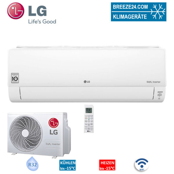 LG Set DC09RK NSJ + DC09RK UL2 Wandgerät Deluxe Dualcool 2,5 kW WiFi | Raumgröße 25 - 30 m² | R32