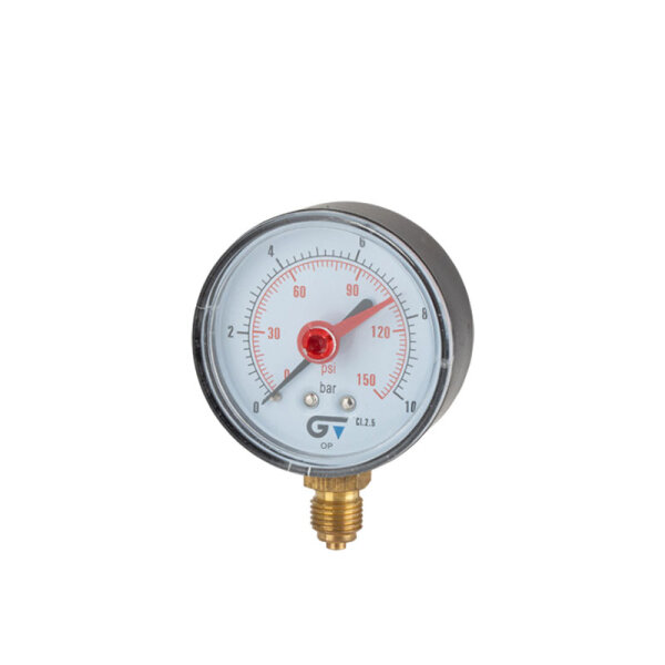 GENEBRE Manometer GRFMM6310U 63 mm | 0 - 10 bar | Kunststoff  | 1/4" Anschluss Messing unten