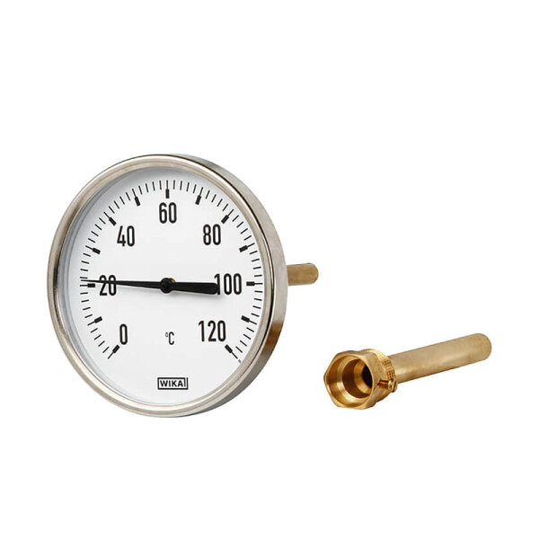 WIKA BZTM6340 Bimetall-Thermometer 1/2" x 40mm | Gehäuse 63 mm |-20 bis +60°Grad