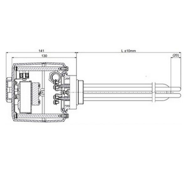 Elektrische Heizpatrone der Reihe TJ 1 1/2" mit Betriebsthermostat | 2 - 9  kW