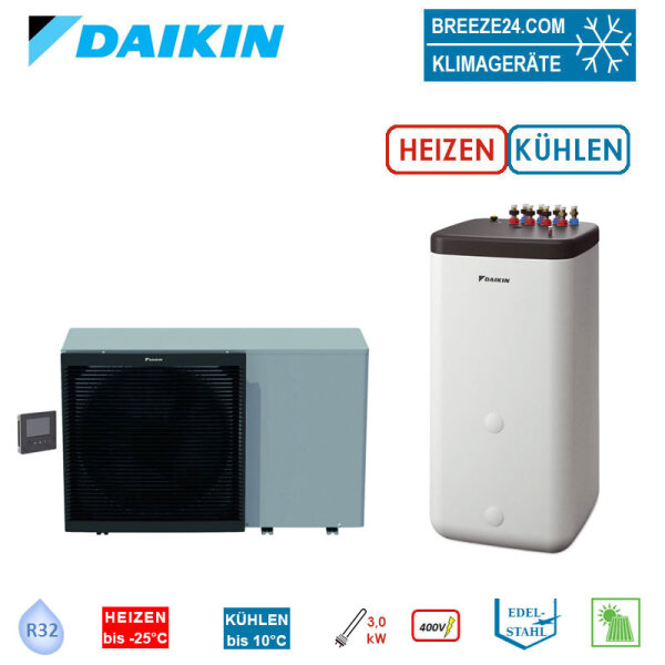 Daikin Altherma 3 ST Set EBLA09D3W1 + EKHWP54419B Wärmepumpe + Speicher 500 L - 9 kW - Heizstab 3 kW