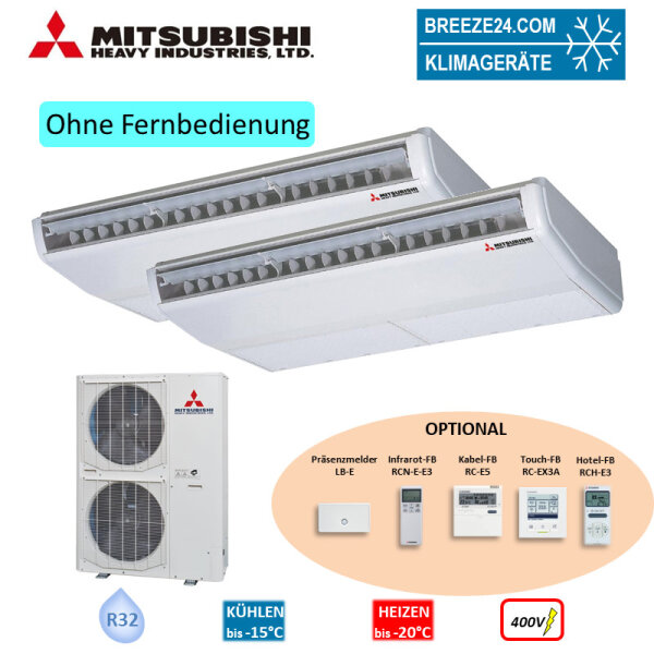 Mitsubishi Heavy Set 2 x FDE125VH + FDC250VSA-W Deckenunterbaugerät 12,5 kW -  400V R32 Klimaanlage