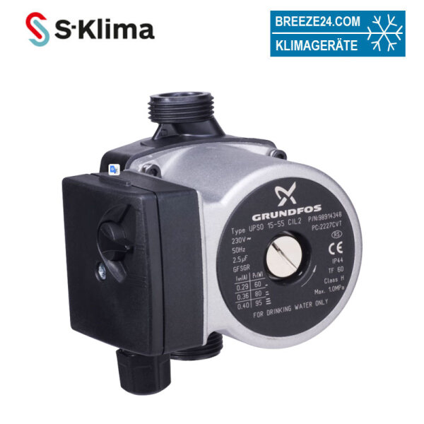 S-Klima STS-ZP Brauchwasserzirkulationspumpe für Serie SAS - STS-WS-200-300-500