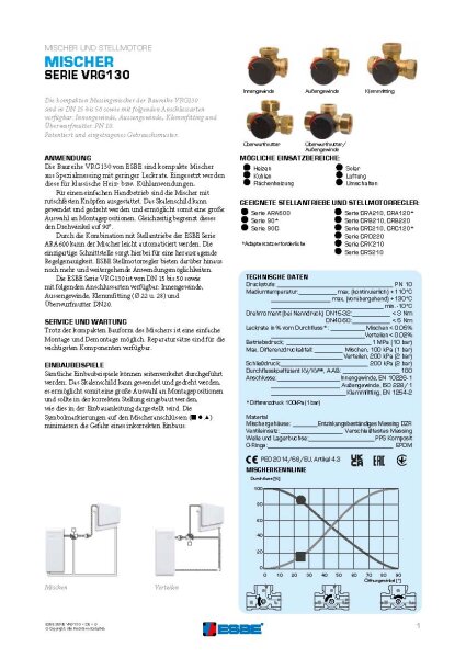 ESBE VRG131 DN25 | 6,3 Kvs | Mischventil Innengewinde Rp 1"
