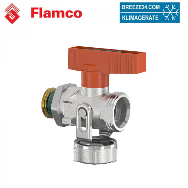 Flamco KFE15S KFE-Kugelhahn Simplex 1/2" für Solar PN 16 vernickelt ohne Schlauchverschraubung