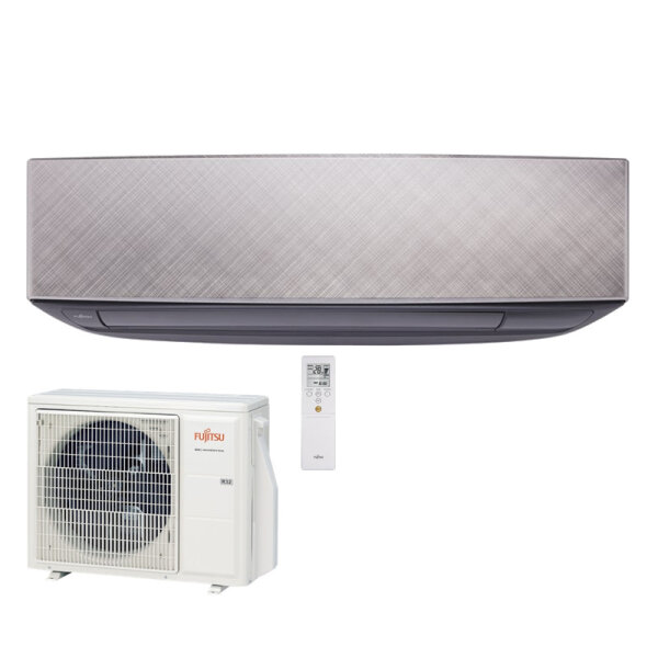 Fujitsu Set ASYG12KETAB + AOYG12KETA WiFi Design eco silber-grau 3,4 kW | Raumgröße 35 - 40 m² | R32