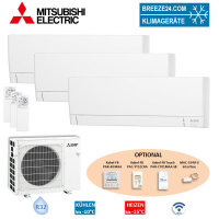 Mitsubishi Electric Set 3 Wandger&auml;te WiFi 2,5 kW 3 x...