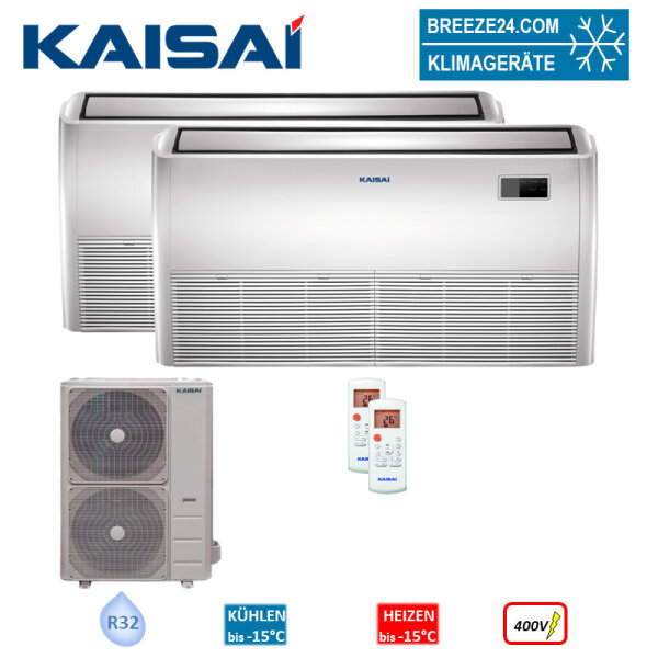 Kaisai Set 2 x KUE-24HRG24X + Y-Verbinder UTP-SX248A + KOE30U-48HFN32X Stand-Deckengerät 400V