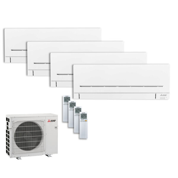 Mitsubishi Electric Set 4 Wandgeräte WiFi 3x MSZ-AY25VGKP + MSZ-AY35VGKP + MXZ-4F83VFHZ2 Hyper Heating