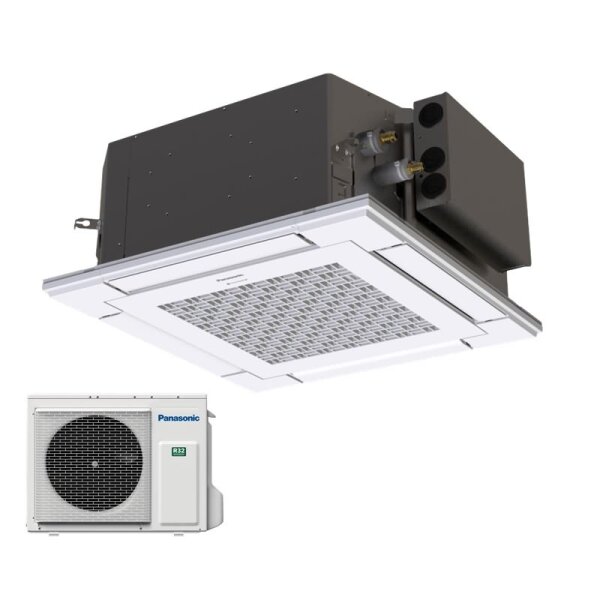 Panasonic Set S-50PY3E 4-Wege Deckenkassette Euroraster + Blende CZ-KPY4 + U-50PZ3E5 5,0 kW R32