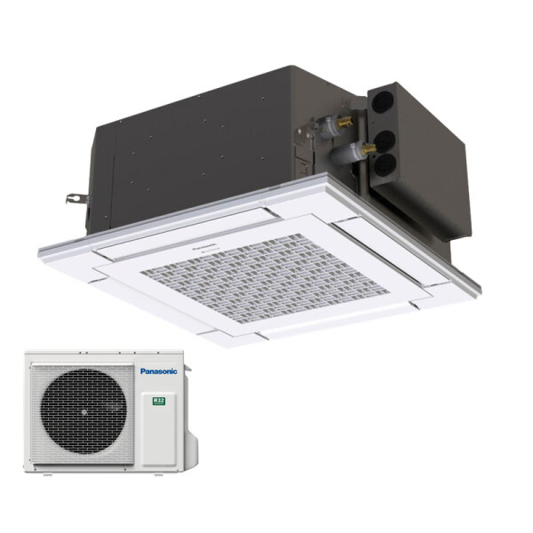 Panasonic Set S-60PY3E 4-Wege Deckenkassette Euroraster + Blende CZ-KPY4 + U-60PZ3E5 6,0 kW R32