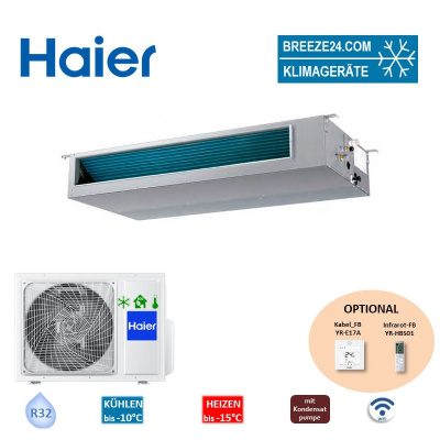Haier Set AD71S2SM9FA + 1U71S2SR2FA Kanalgerät - WiFi | Raumgröße 70 - 75 m² | 7.1 kW