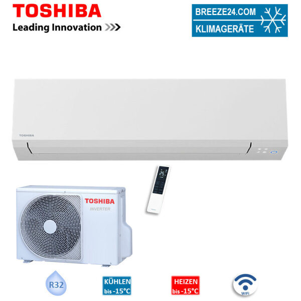 Toshiba Set RAS-B07G3KVSG-E + RAS-07J2AVSG-E1 WiFi Wandgerät Shorai Edge White 20 - 25 m² 2,0 kW R32