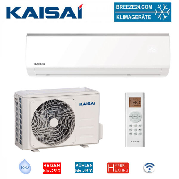 Kaisai Set Wandgerät Fly KWX-24KRHI + Außengerät KWX-24KRHO WiFi | 7.0 kW | Hyper Heating | R32