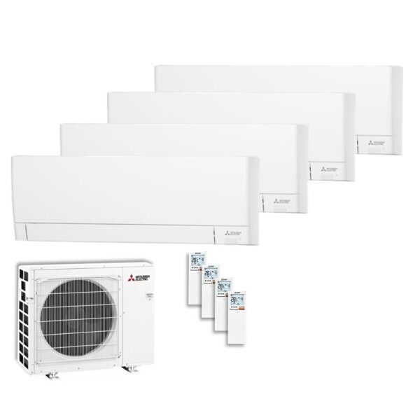 Mitsubishi Electric Set 4 Wandgeräte WiFi 2,0/5,0 kW 3 x MSZ-AY20VGKP + MSZ-AY50VGKP + MXZ-4F72VF4