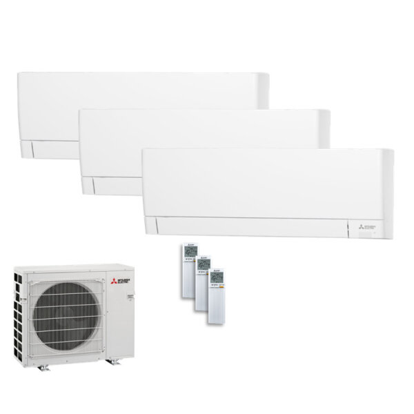 Mitsubishi Electric Set 3 x MSZ-AY20VGKP + MXZ-4F83VFHZ2 Wandgeräte WiFi | Hyper Heating | 2,0 kW