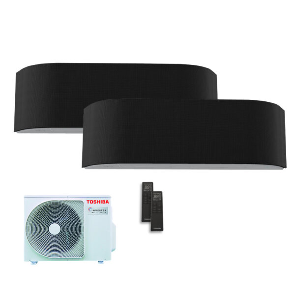 Toshiba Set 2 x RAS-B10N4KVRG-E + RAS-2M14G3AVG-E Wandgerät Haori WiFi 2 x 2,5 kW R32