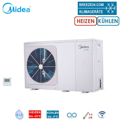Midea Monoblock MHC-V8W/D2N8-BER90 Luft/Wasser-Wärmepumpe Heizen 8,4 kW Kühlen 8,3 kW R32 WiFi