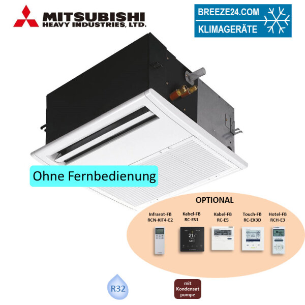 Mitsubishi Heavy FDTQ36KXZE3-W (TQ) 1-Wege-Deckenkassette Euroraster + Blende TQ-PSA-15W-E 3,6 kW R32